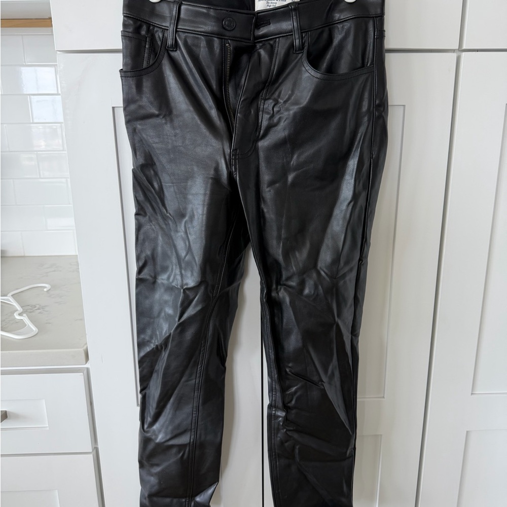 Abercrombie: Black Faux Leather Skinny Pants